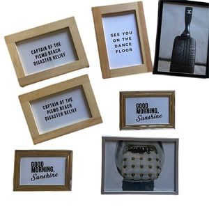 Silver framed designer handbag shark mouth editorial art 5x7” frame purse